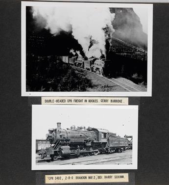 (TRAINSPOTTING) Album contianing more than 270 captioned photographs of locomotives throughout the Canadian